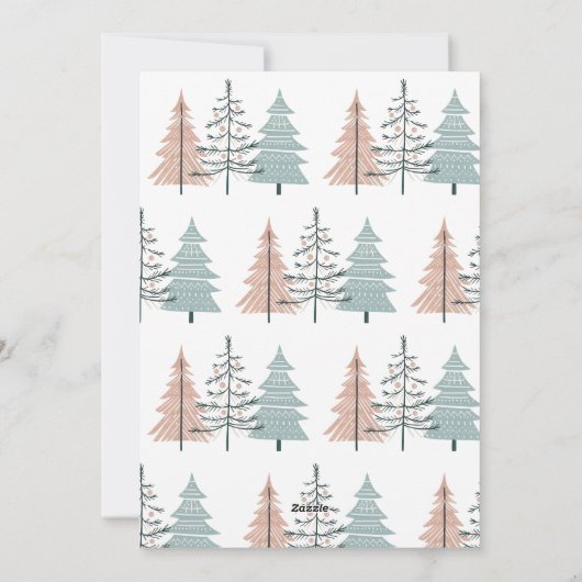 Boho Minimalist Hand Drawn Christmas Trees Feestdagenkaart (Achterkant)