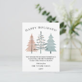 Boho Minimalist Hand Drawn Christmas Trees Feestdagenkaart (Staand voorkant)