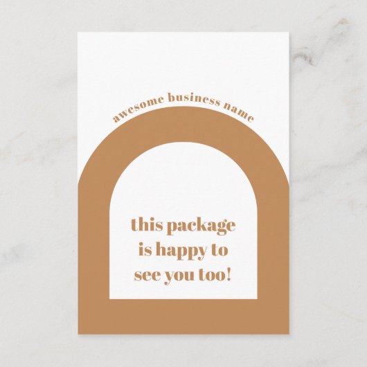 Boho minimalist - Hartelijk dank voor uw bestellin Informatiekaartje (Achterkant)