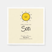 Boho minimalist, hier komt het Son Baby shower Servet (Voorkant)