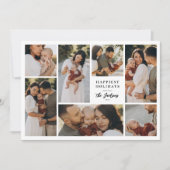 Boho minimalist Kerstmis 7 Foto Collage Holiday Feestdagenkaart (Voorkant)