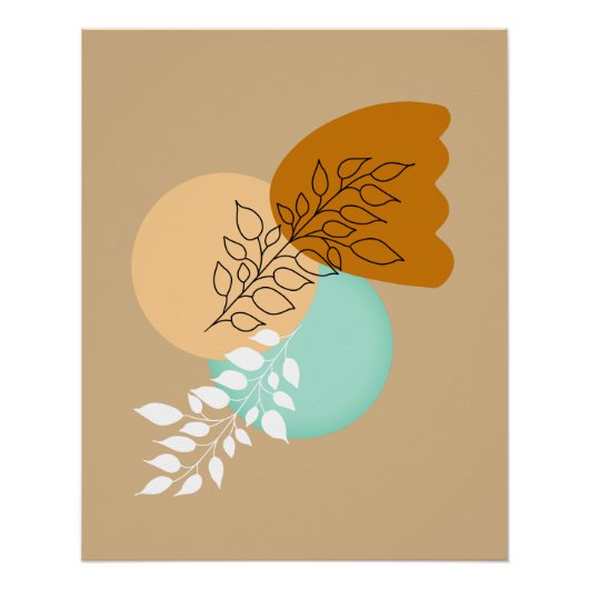 BOHO MINIMALIST LEAVES PERFECT POSTER (Voorkant)