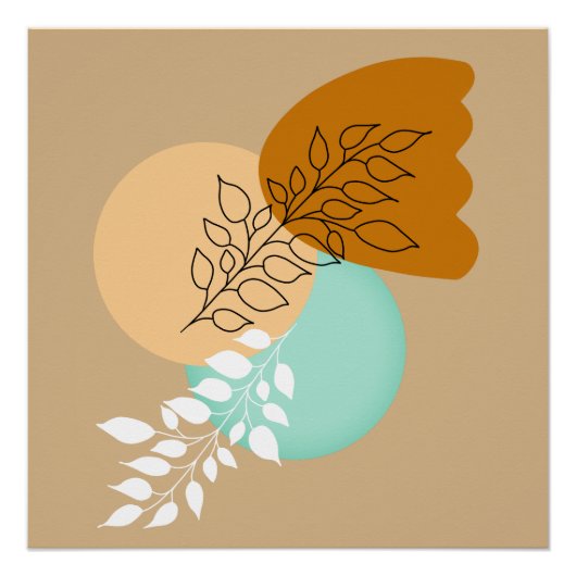 BOHO MINIMALIST LEAVES PERFECT POSTER (Voorkant)