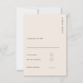 Boho Minimalist Light Beige Modern Simple Wedding RSVP Kaartje (Voorkant)