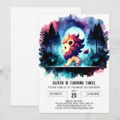 Boho Minimalist Lion Verjaardag Kaart (Voorkant / Achterkant)