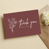 Boho Minimalist Mauve bruiloft Dank u Briefkaart