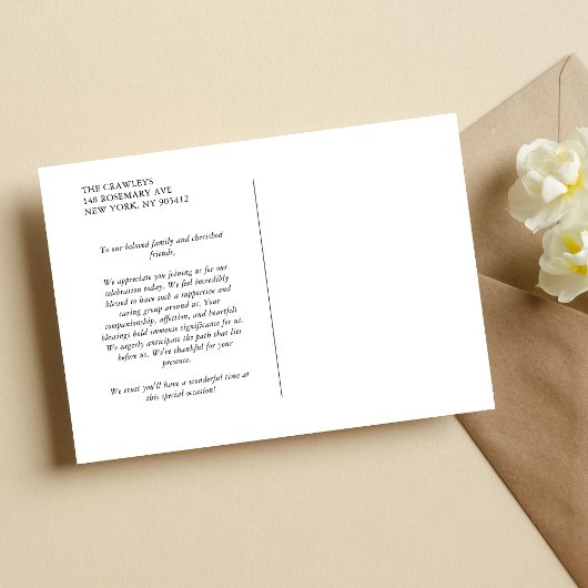 Boho Minimalist Mauve bruiloft Dank u Briefkaart