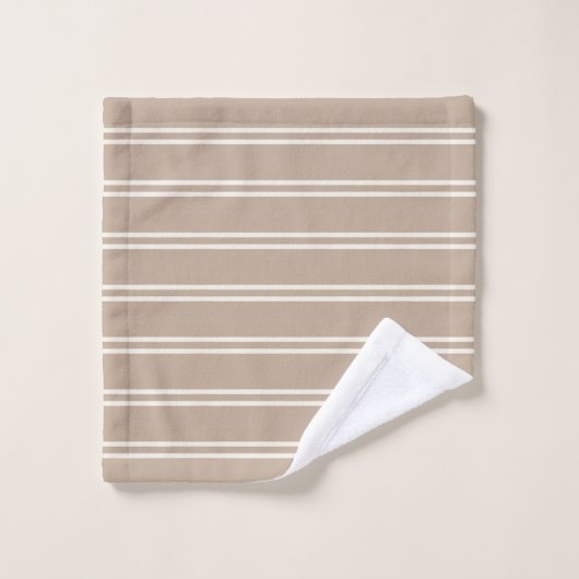 Boho Minimalist Modern Neutral Stripes Taupe Bad Handdoek (Wasdoekje)