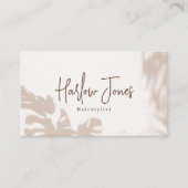 Boho Minimalist Monstera Leaf Shadow Visitekaartje (Voorkant)