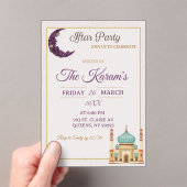 Boho  Minimalist Mosque Ramadan Iftar Party  Acryl Uitnodigingen (Insitu (Draagbaar))