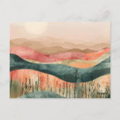 Boho Minimalist Mountain - Aardse Natuur-geïnspire Briefkaart (Achterkant)