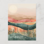 Boho Minimalist Mountain - Aardse Natuur-geïnspire Briefkaart (Voorkant)