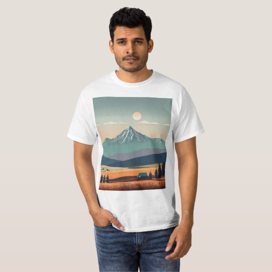 Boho Minimalist Mountain Vibes T-shirt (Voorkant volledig)