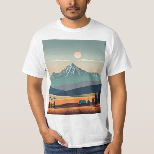Boho Minimalist Mountain Vibes T-shirt (Voorkant)