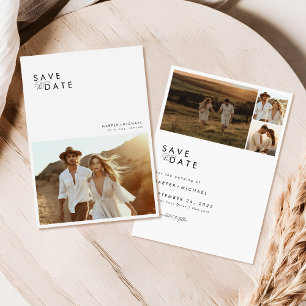 Boho Minimalist Photo Bewaar de datum Kaart