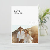 Boho Minimalist Photo Bewaar de datum Kaart (Staand voorkant)