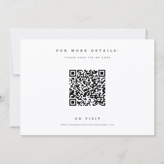 Boho Minimalist QR Code Photo Wedding Kaart (Achterkant)