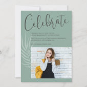 Boho Minimalist Sage Green Afstuderen Kaart (Voorkant)