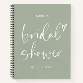 Boho Minimalist Sage Green Script Vrijgezellenfees Notitieboek