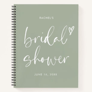 Boho Minimalist Sage Green Script Vrijgezellenfees Notitieboek