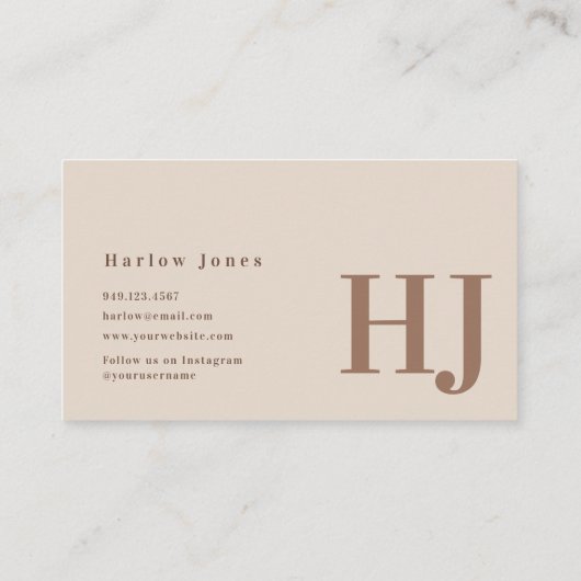 Boho Minimalist Signature Neutral Tone Visitekaartje (Achterkant)