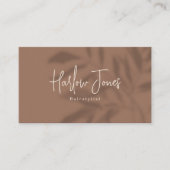 Boho Minimalist Signature Neutral Tone Visitekaartje (Voorkant)