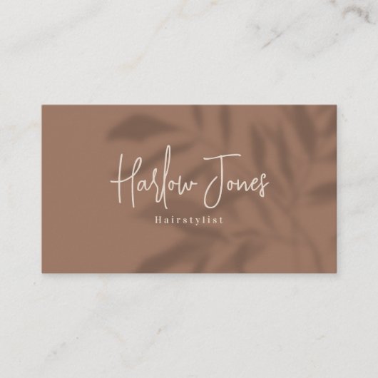 Boho Minimalist Signature Neutral Tone Visitekaartje (Voorkant)