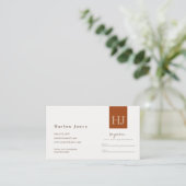 Boho Minimalist Signature Terracotta Appointment Visitekaartje (Staand voorkant)