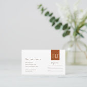 Boho Minimalist Signature Terracotta Appointment Visitekaartje (Staand voorkant)