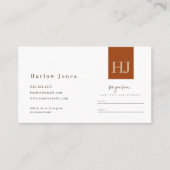 Boho Minimalist Signature Terracotta Appointment Visitekaartje (Voorkant)