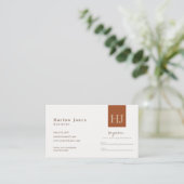 Boho Minimalist Signature Terracotta Appointment Visitekaartje (Staand voorkant)