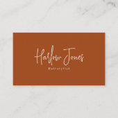 Boho Minimalist Signature Terracotta Visitekaartje (Voorkant)
