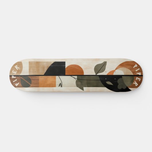 Boho Minimalist Skateboard - Aardse Geometrische L (Horizontaal)