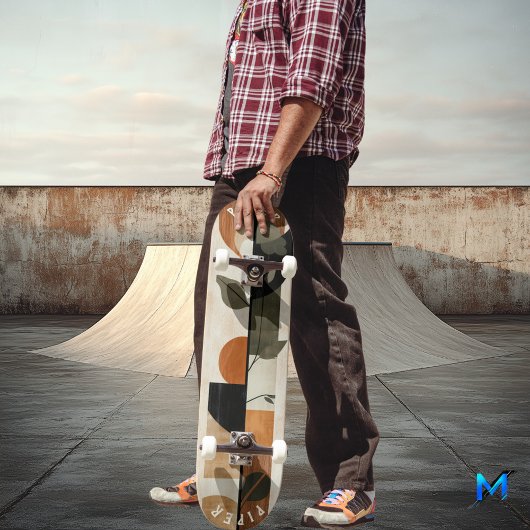 Boho Minimalist Skateboard - Aardse Geometrische L