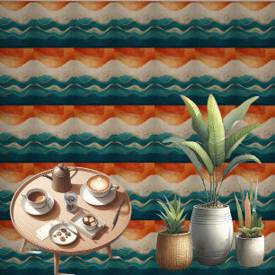 Boho Minimalist Sky Mountains Terrain Abstracte ku Behang