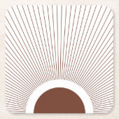 Boho Minimalist Sun Kartonnen Onderzetters (Voorkant)