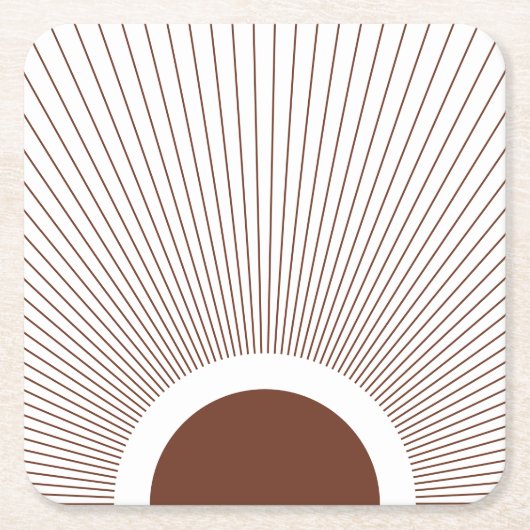 Boho Minimalist Sun Kartonnen Onderzetters (Voorkant)