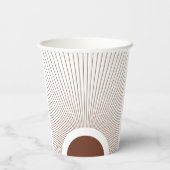 Boho Minimalist Sun Papieren Bekers (Achterkant)