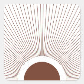 Boho Minimalist Sun Vierkante Sticker (Voorkant)