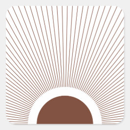 Boho Minimalist Sun Vierkante Sticker