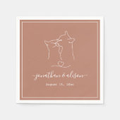 Boho minimalist Terracotta Cats Verloving Wedding Servet (Voorkant)