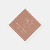 Boho minimalist Terracotta Cats Verloving Wedding Servet (Hoek)