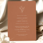 Boho Minimalist Terracotta Wedding Uitnodiging