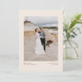 Boho minimalist Typography Terracotta Elopement Aankondiging (Staand voorkant)