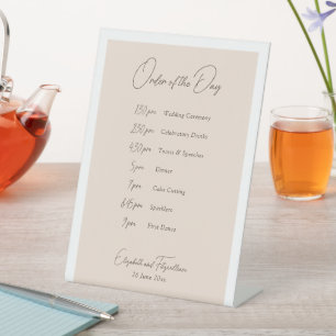 Boho Minimalist Vases Orde van Evenementen Program Reclamebord Met Voetstuk