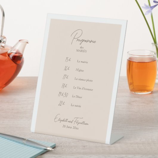 Boho Minimalist Vases Orde van Evenementen Program Reclamebord Met Voetstuk (Insitu)