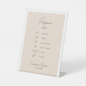 Boho Minimalist Vases Orde van Evenementen Program Reclamebord Met Voetstuk (Voorkant)