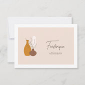 Boho Minimalist Vases Wedding Place Card (Voorkant)