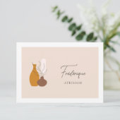 Boho Minimalist Vases Wedding Place Card (Staand voorkant)