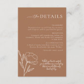 Boho Minimalist Wedding Details Enclosure Card Informatiekaartje (Voorkant)